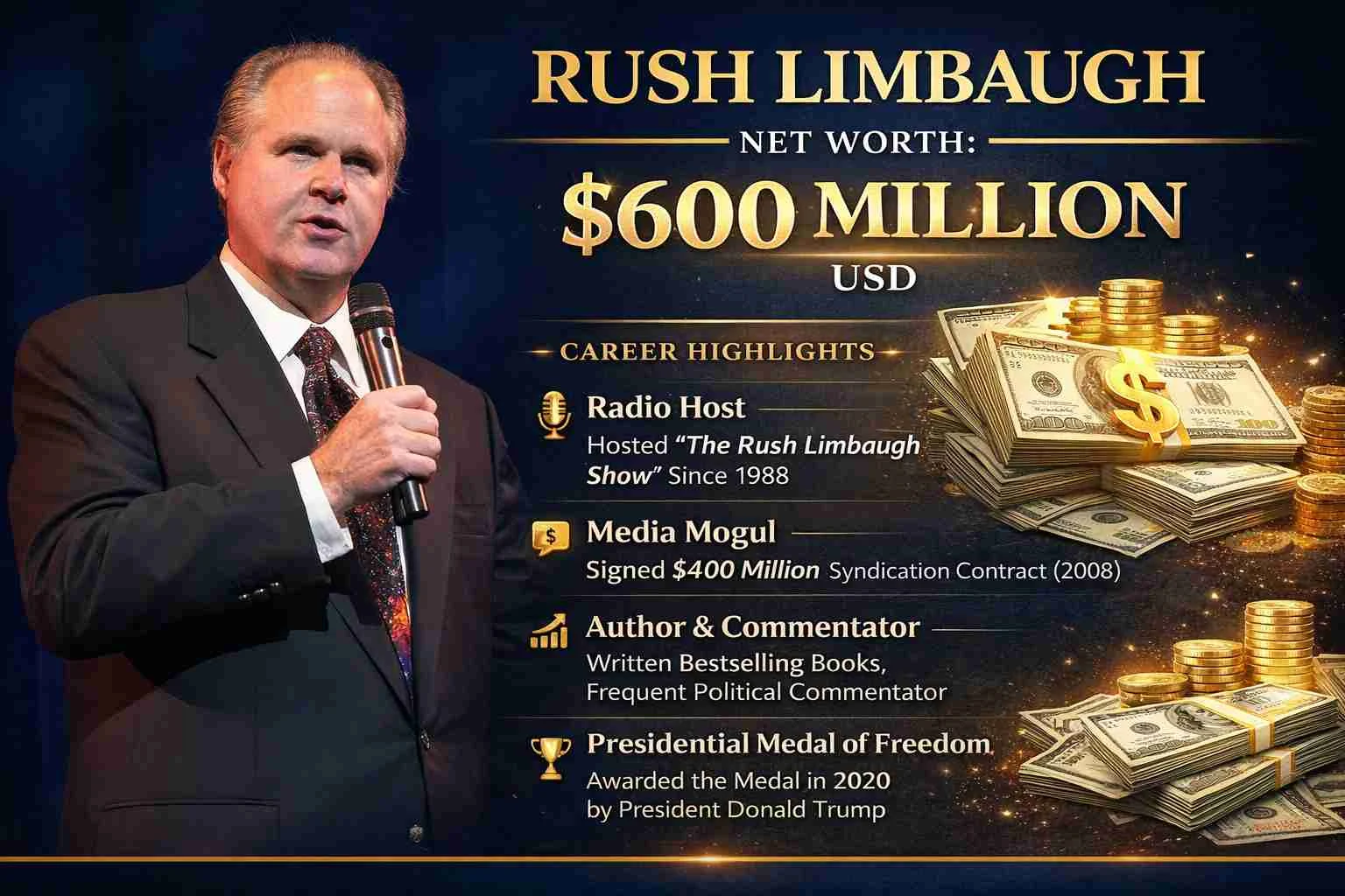 Rush Limbaugh Net Worth History: From Early Career to Legacy Wealth In 2026