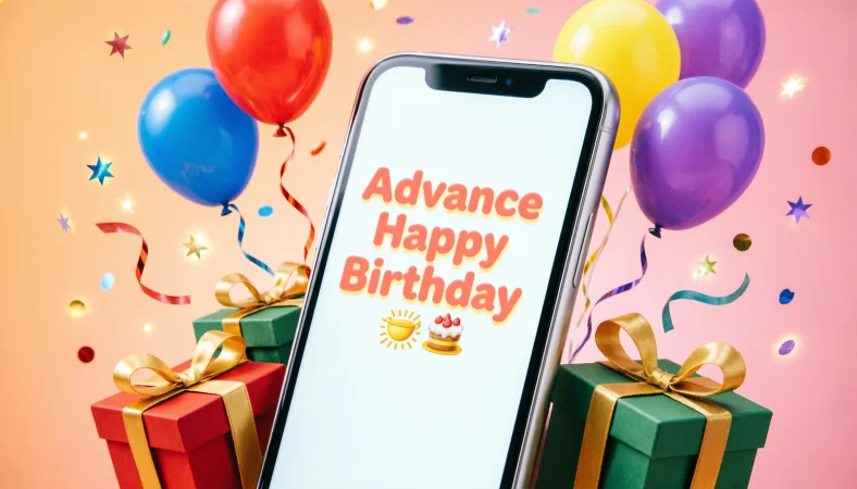 advance happy birthday mean in text
